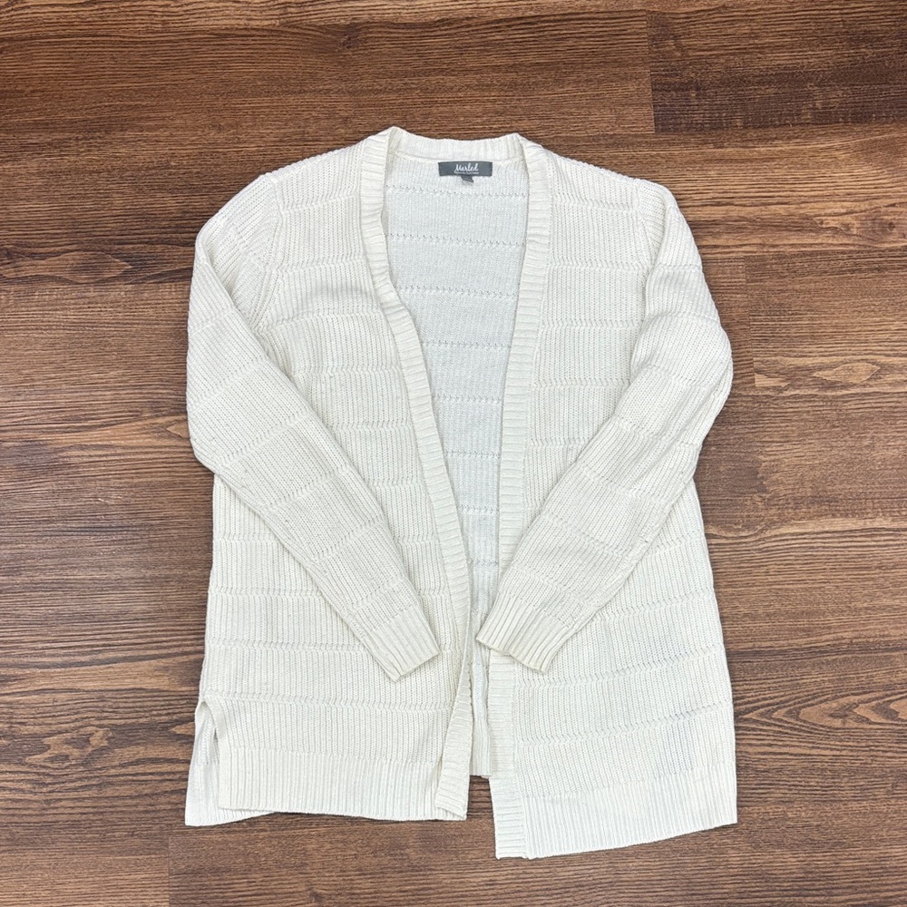 Marled Cream Open-Front Cardigan